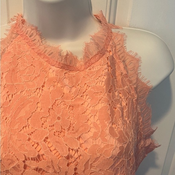 Peach-colored Halife Lace Halter Top with a Keyhole Back Design NWT - Picture 7 of 8